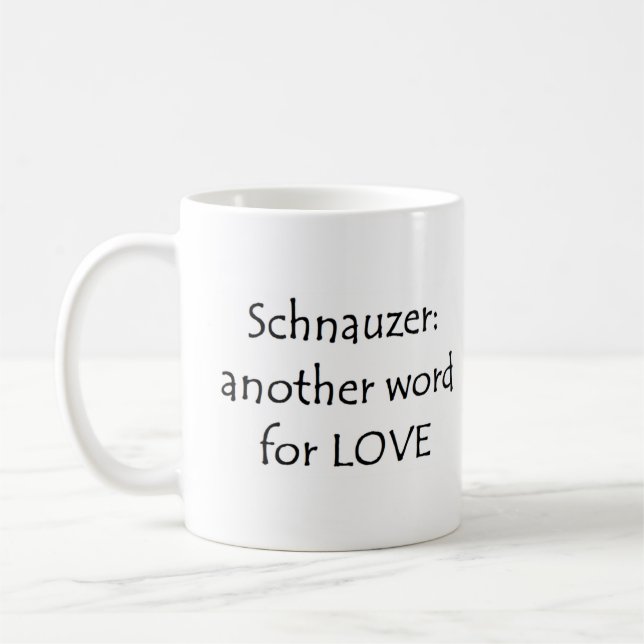 schnauzer word coffee mug (Left)