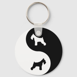 Schnauzer Yin Yang Keychain
