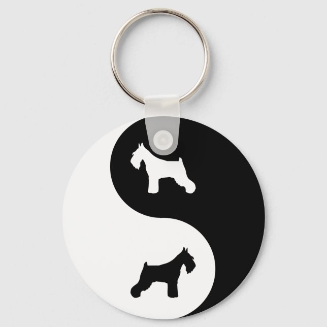 Schnauzer Yin Yang Keychain (Front)