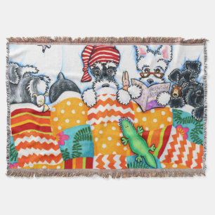 Schnauzers And Snoozes Throw Blanket