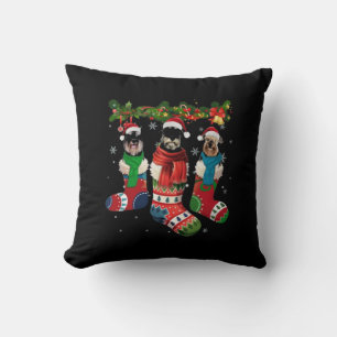 Schnauzers Christmas Tree Throw Pillow