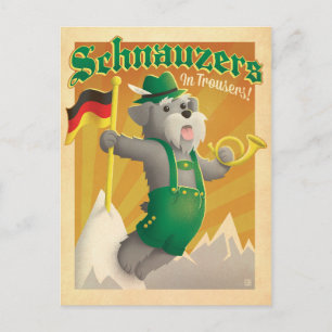 Schnauzers with Trousers Postcard