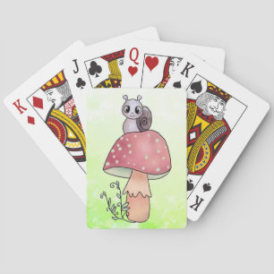 Schnecke mit Pilz Playing Cards