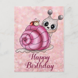 schneckenhaus pink postcard