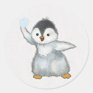 Schneeballschlacht  classic round sticker