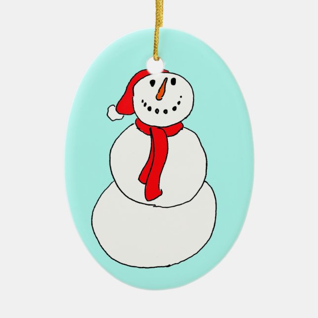 Schneemann Ceramic Ornament (Front)