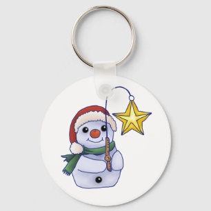 Schneemann mit Stern Keychain