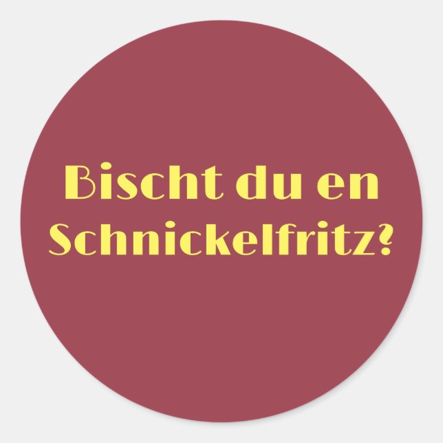 Schnickelfritz Classic Round Sticker (Front)