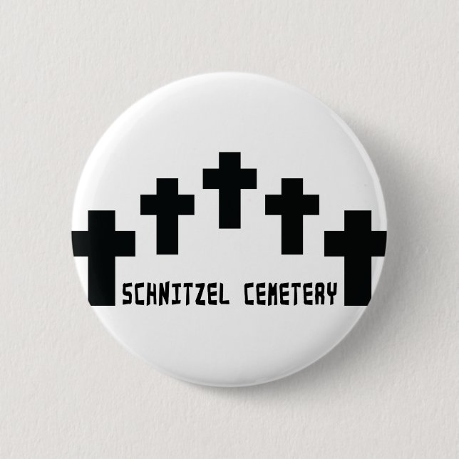 schnitzel cemetery cross 2 inch round button (Front)