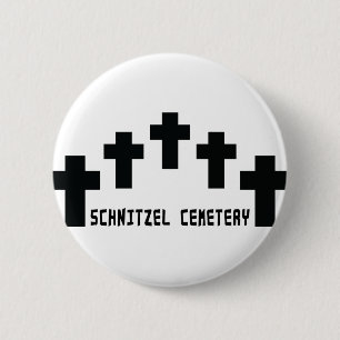schnitzel cemetery cross 2 inch round button
