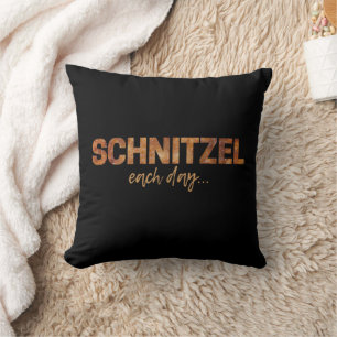 Schnitzel Each Day Funny Cutlet Escalope Design Throw Pillow
