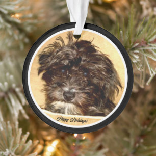 Schnoodle Acrylic Circle Ornament