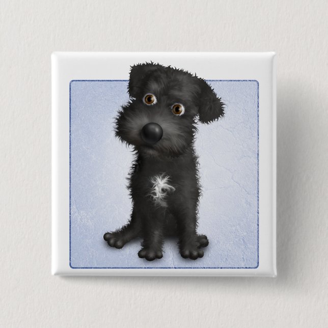 Schnoodle (Black) 2 Inch Square Button (Front)