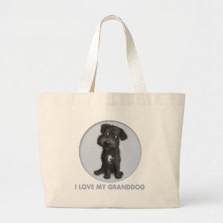 Schnoodle (Black) Granddog Large Tote Bag