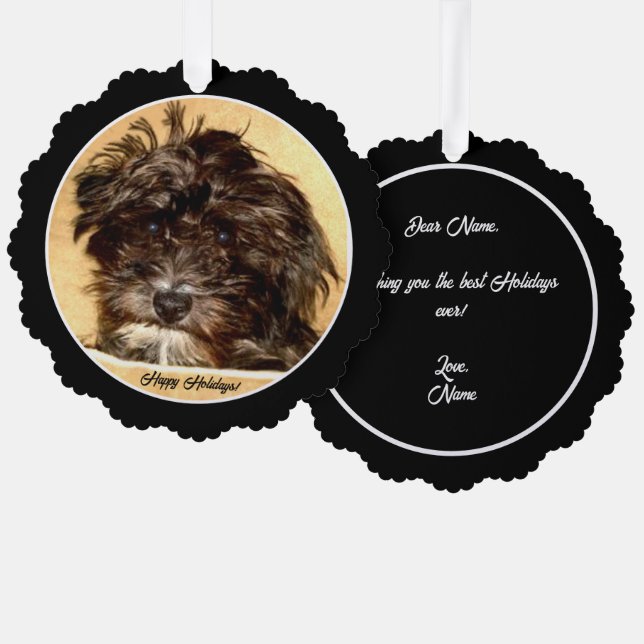 Schnoodle Paper Ornament Card (Front/Back)
