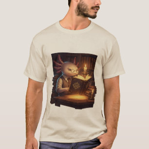 Scholar Axolotl T-Shirt Magical Library Reader