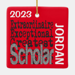 Scholar Extraordinaire CUSTOM Ceramic Ornament