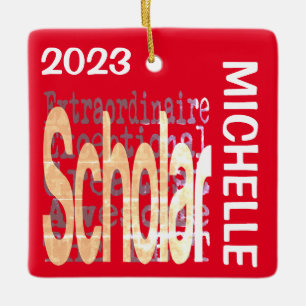 Scholar Extraordinaire CUSTOM Ceramic Ornament