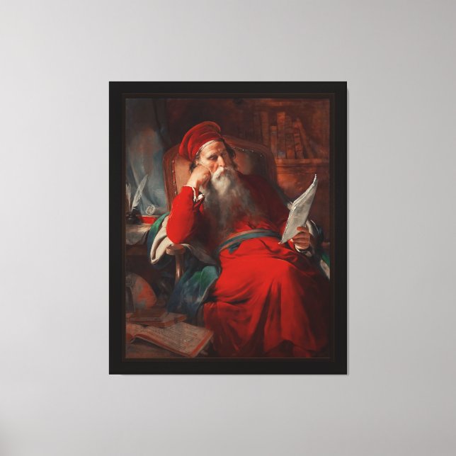 Scholar In His Study by Friedrich von Amerling Canvas Print (Front)