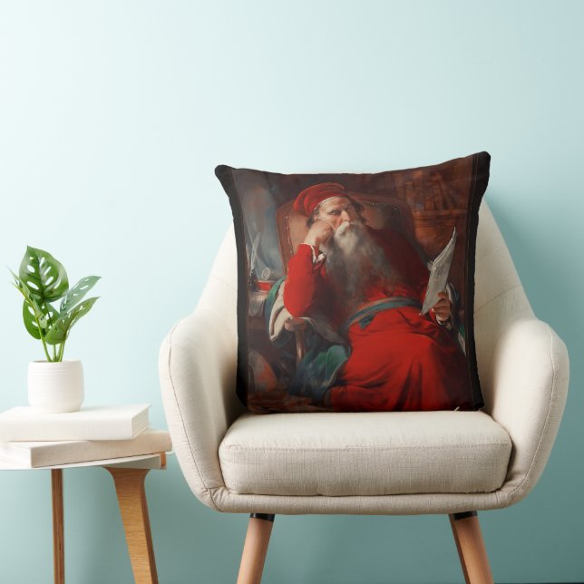 Scholar In His Study by Friedrich von Amerling Throw Pillow (Chair)