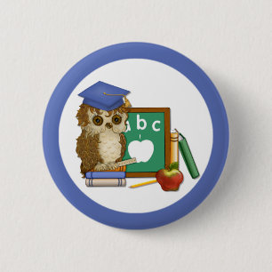 Scholar Owl 2 Inch Round Button