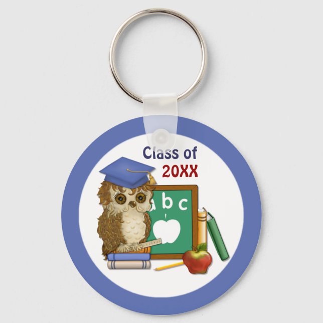 Scholar Owl Graduation Keychain (Front)