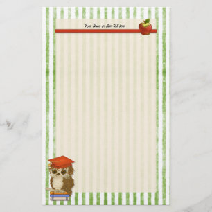 Scholar Owl Teacher -  Customize Stationery