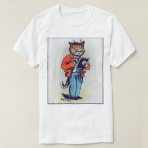 Scholarly Cat, Louis Wain T-Shirt