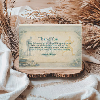 Scholarly Physical Therapy Graduation Thank You Card