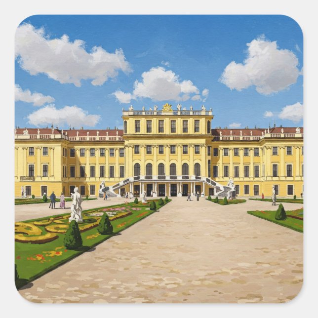 Schönbrunn Palace Vienna Austria Travel Square Sticker (Front)