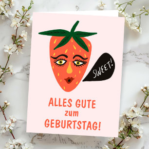schönen Geburtstag Alles Gute lustig süße Erdbeere Card