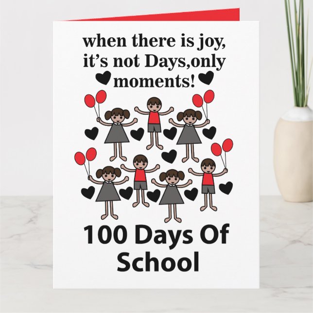 School 100 Days Of School  Card (Front)