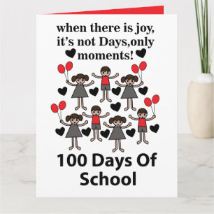 School 100 Days Of School  Card
