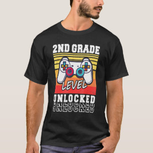 School 2nd Grade Level Unlocked Video Games Retro  T-Shirt