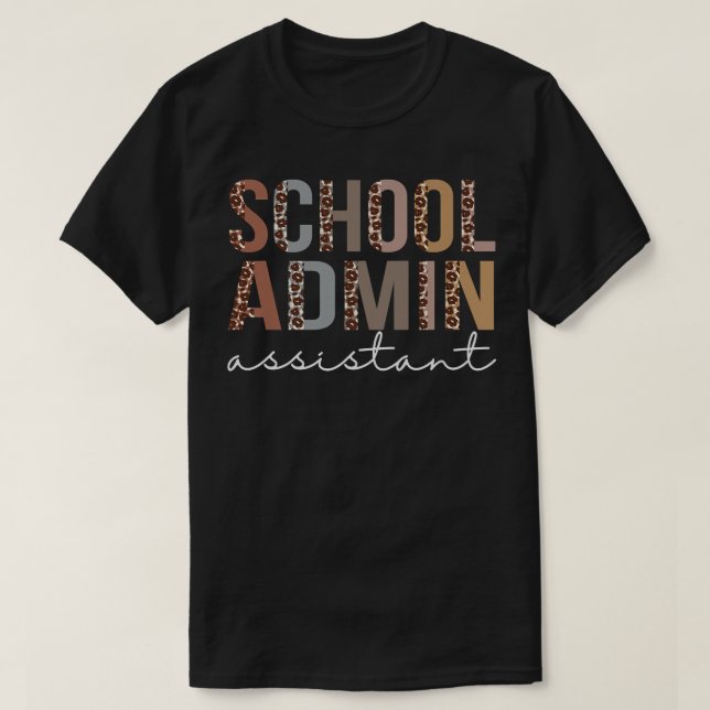 School Admin Assistant Leopard Appreciation Women  T-Shirt (Design Front)