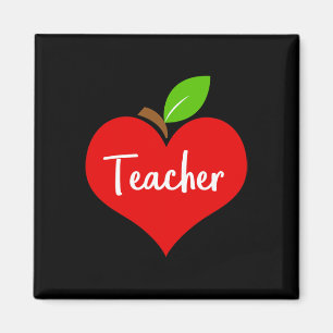 School Apple Heart Teacher Décor Theme For Men Wom Magnet