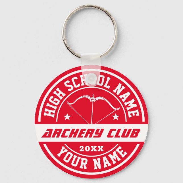 School Archery Club Personalized Sports Keychain (Front)