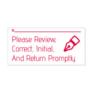 School Assignment Review Rubber Stamp