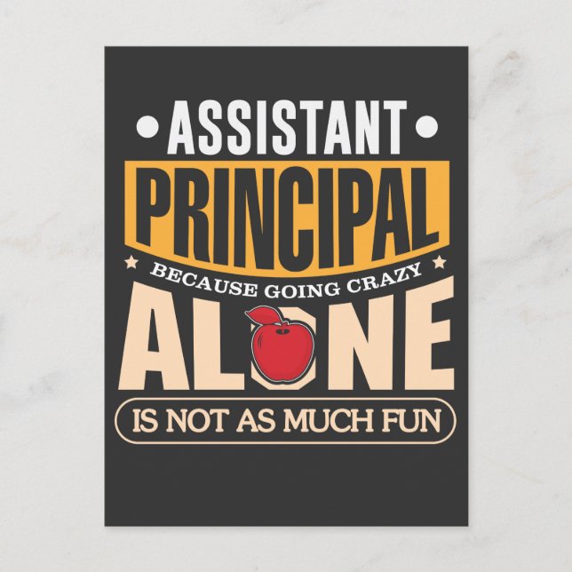 School Assistant Principal Elementary Highschool T Postcard (Front)