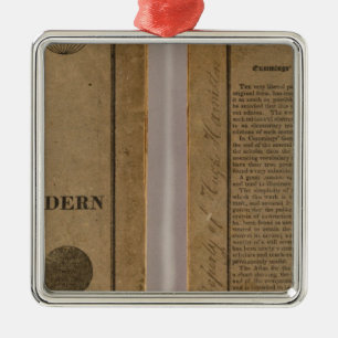 School atlas with modern geography metal ornament