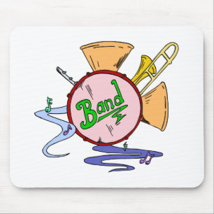 School Band Logo Musical Instruments Musician Mouse Pad