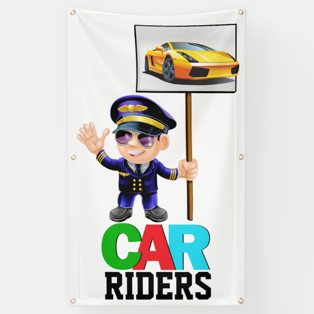 School Banner for Directions Car Riders (Vertical)