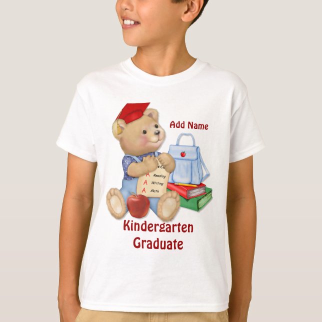School Bear - Kindergarten Graduate T-Shirt (Front)
