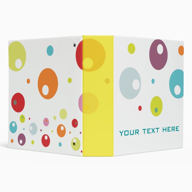 School binders, colourful polka dots binder (Background)