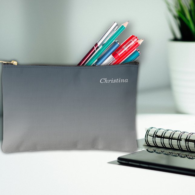 School Black Ombre Custom Name Accessory Pouch (Creator Uploaded)