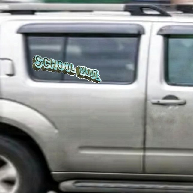 School Bluz-3D Window Cling (This School Bluz-3D Window Cling can affix to any glass surface, through electrical static!)