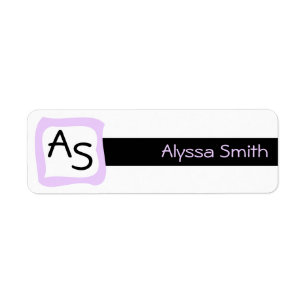 School Book Labels Lilac Frame Monogrammed Initial