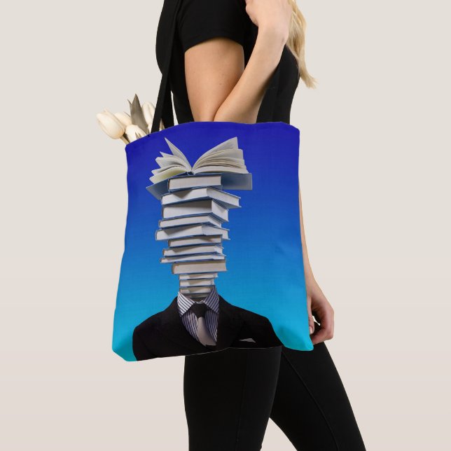 School Book Lover Teacher Student Tote Bag (Close Up)