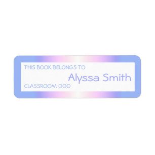 School Book Name Classroom Labels Rainbow Ombre