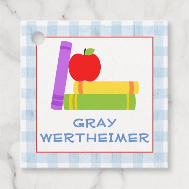School Books Kids Favour Tag (Front)